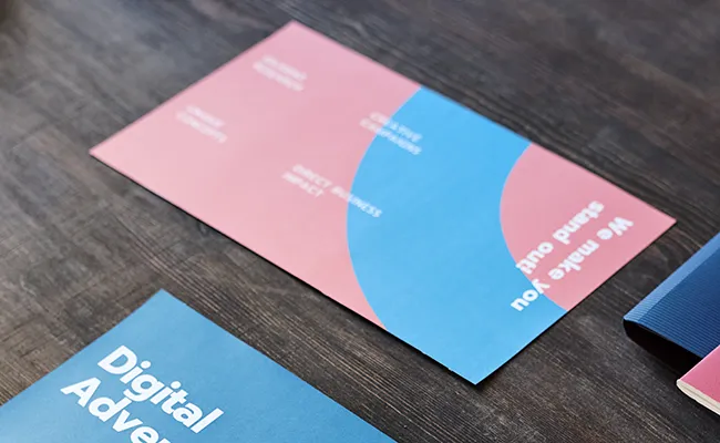 Stack of printed business cards
