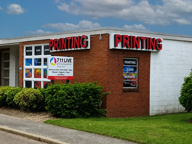 Printed banners and signage in production at 711 Live Printing and Graphics